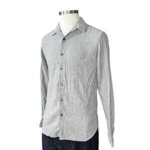 Theory Long Sleeve button down Shirt Gray & Black